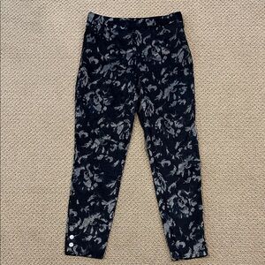 Peruvian Connection Brocade Velvet Pants size 8 Floral Baroque Dark Romance